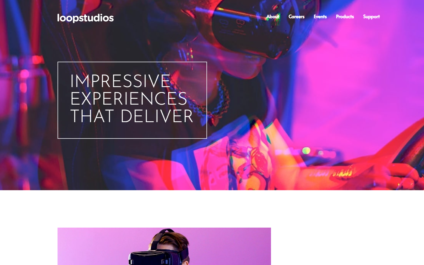Loopstudios landing page